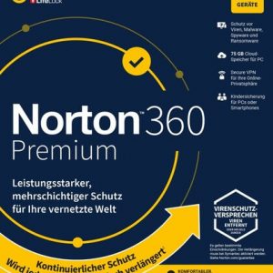 Norton 360 Premium 10 Geräte 1 Jahr, inkl. VPN, Backup, SafeCam