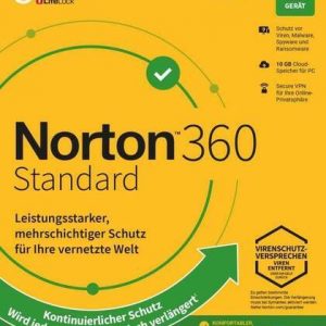 Norton 360 Standard 1 Gerät 1 Jahr (kein Abo), inkl. VPN, Backup, SafeCam