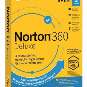 Norton 360 Deluxe (3 Geräte /1 Jahr), inkl. VPN, Backup, SafeCam