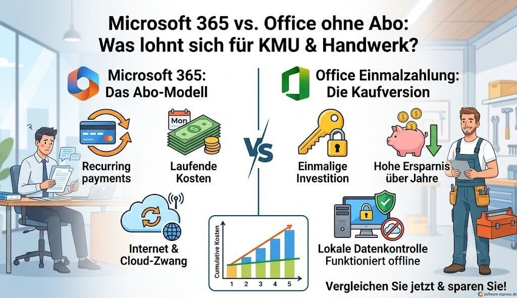 Microsoft 365 vs. Office ohne Abo kaufen