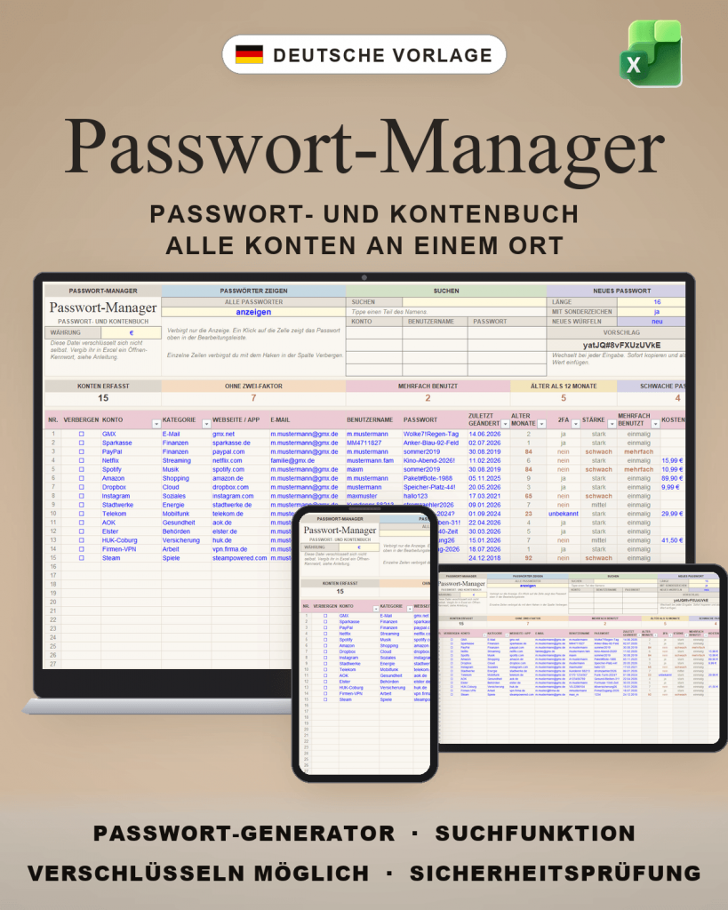 Passwort und Kontenbuch