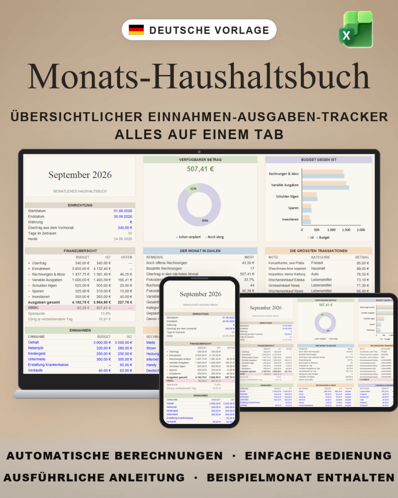 Monatliches Haushaltbuch