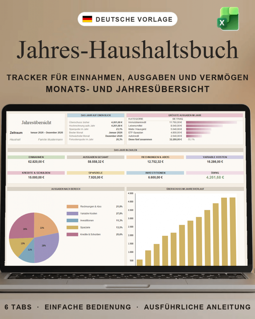 Jahres-Haushaltbuch Vorlage